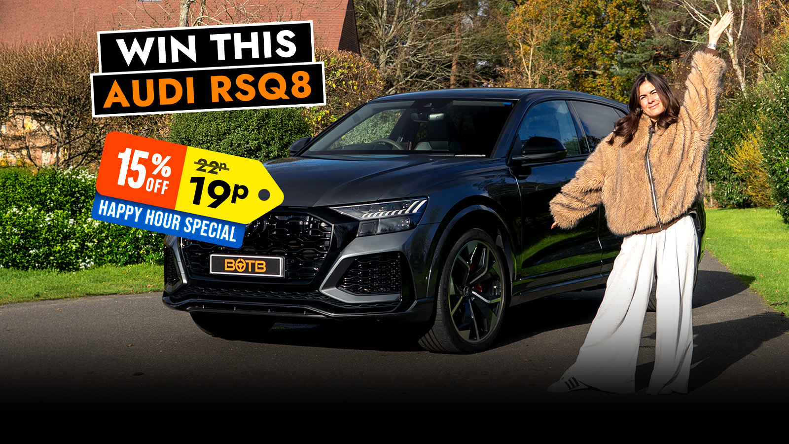   Win the 592 BHP Audi RSQ8 Vorsprung - Luxury Power for 22p!