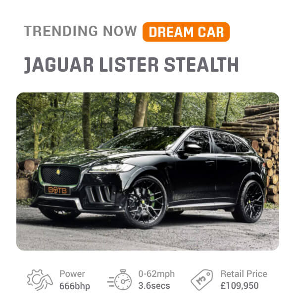 New Lister Stealth SUV Jaguar giveaway prize