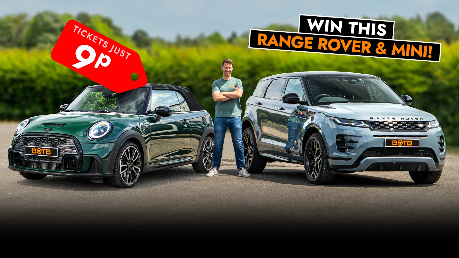   Time’s Nearly Up! British Motor Royalty - Range Rover Evoque & Mini Cooper S for 9p