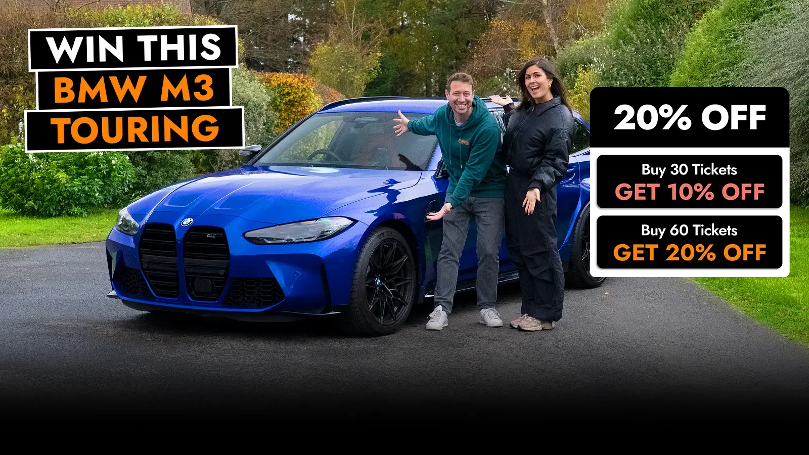   Win This Monsterous £76k BMW M3 Competition Touring for 21p!