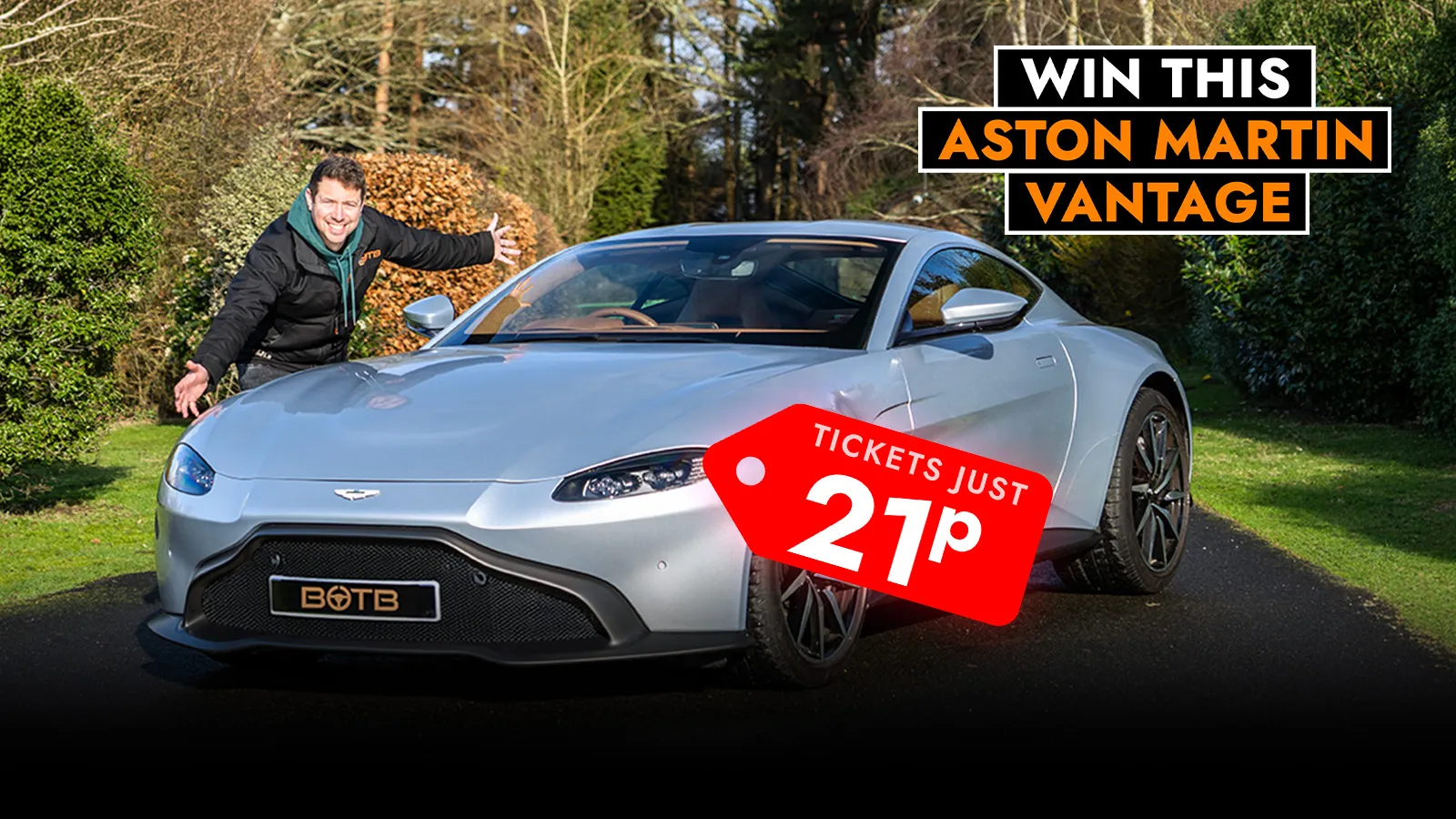   21p to Win a Turbocharged Aston Martin Vantage V8 worth £72,000!