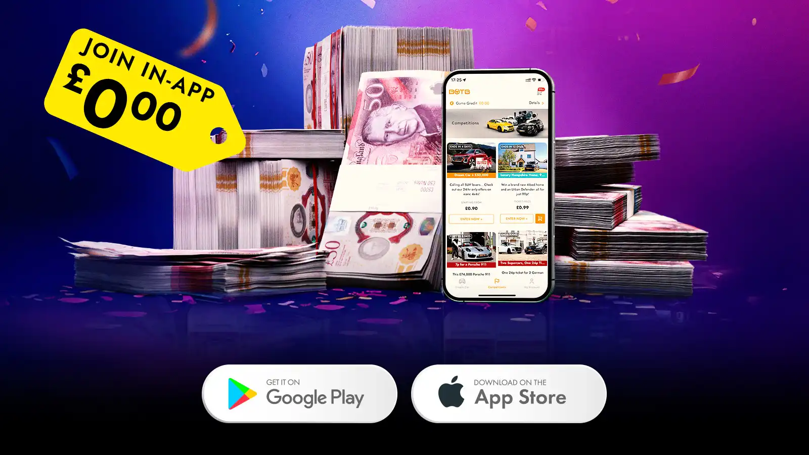   Free Cash in App! Win 1 of 3 Huge £1.5k Cash Prizes