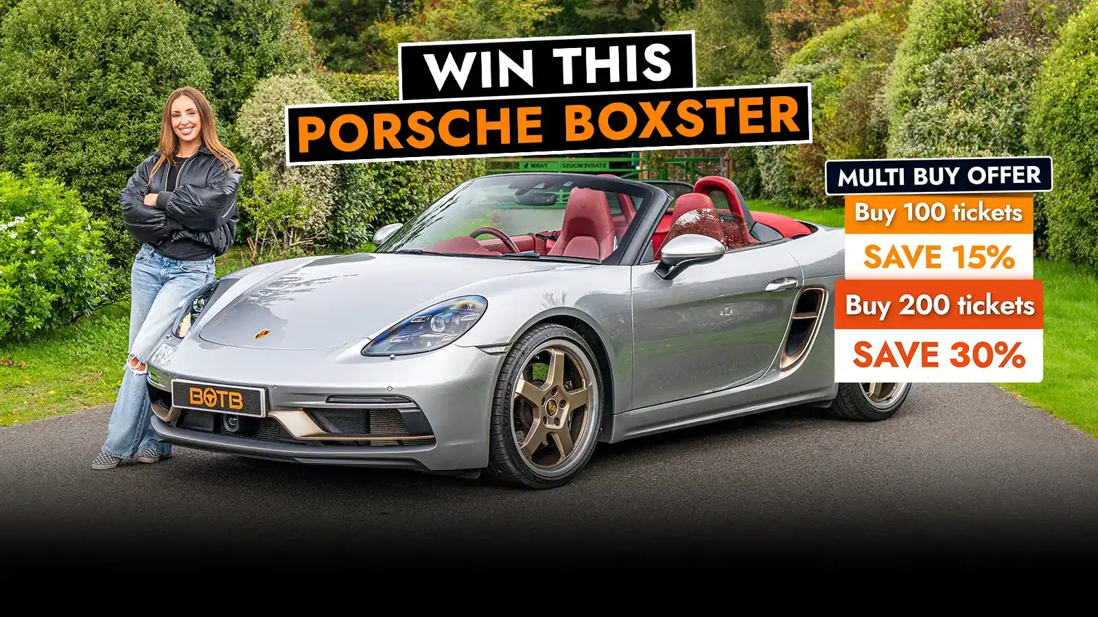   Time is running out! Feel Porsche Performance - Win This 718 Boxster 25 Years Edition for Just 22p!