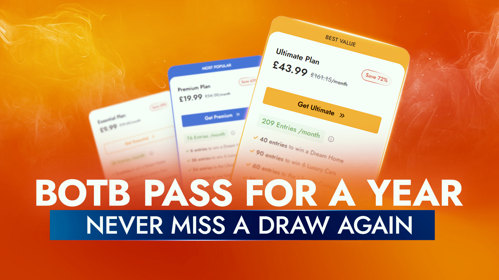   Win a BOTB Ultimate Plan BOTB Pass for a year!