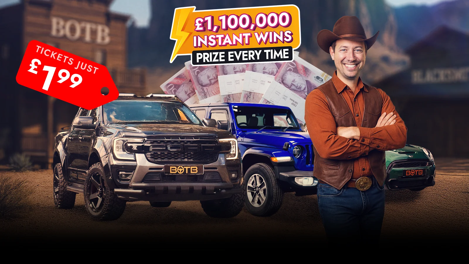 Ride into the Wild West for £1.1M Instant Rewards. Prize Every Time