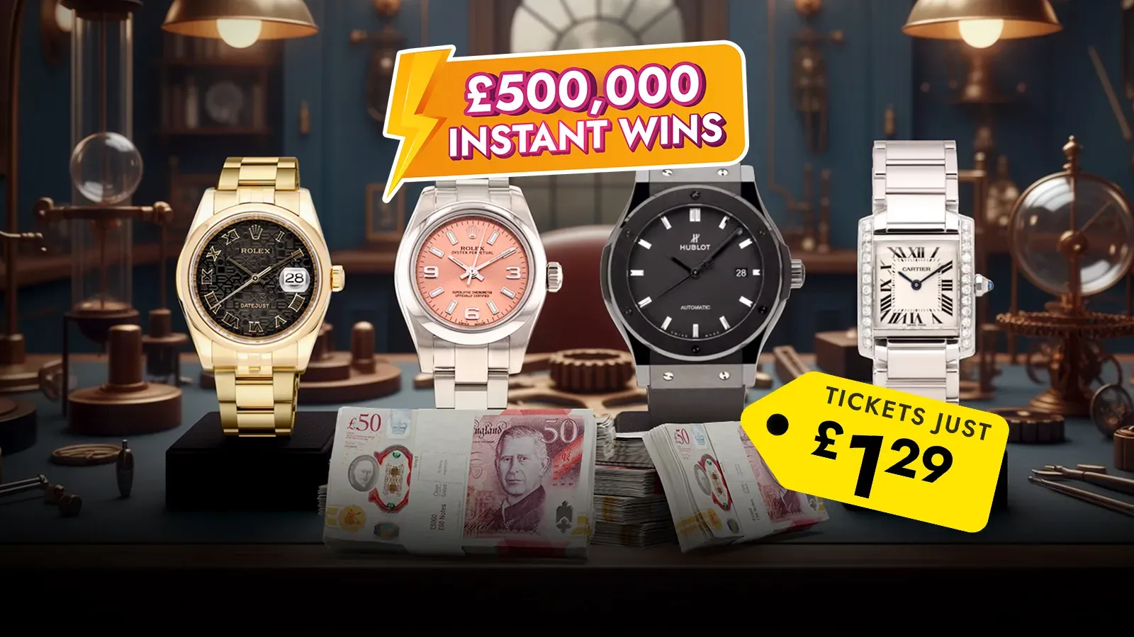   Yours to Win – 13 Luxury Watches + 400k Worth of Cash and Credit!