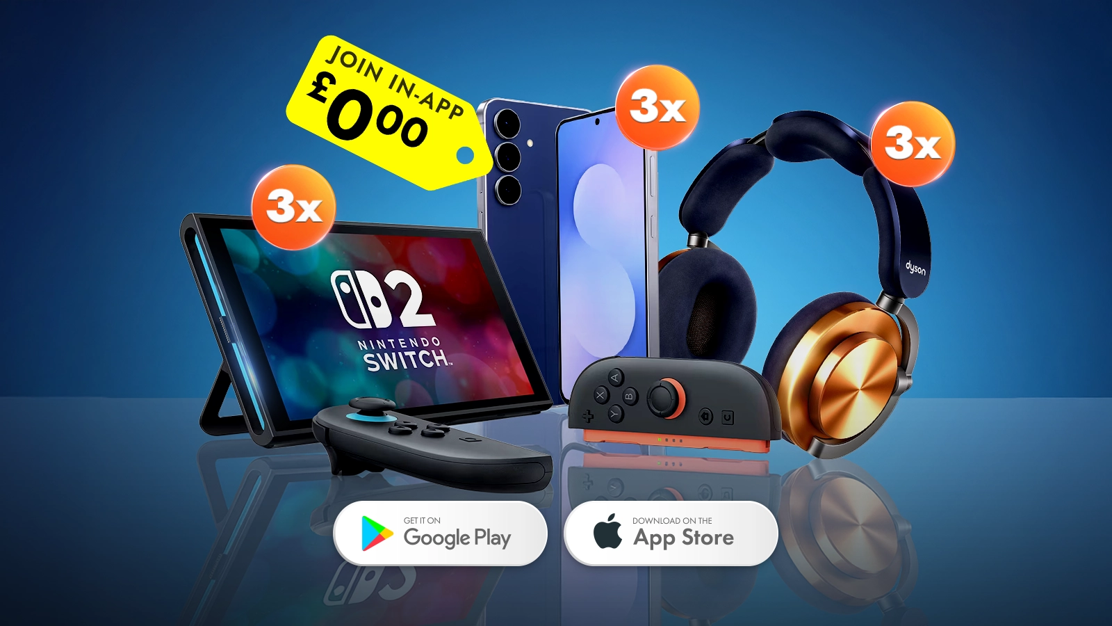   Win 3x Samsung Galaxy S25 FEs, Dyson OnTrac Headphones & Nintendo Switch 2s