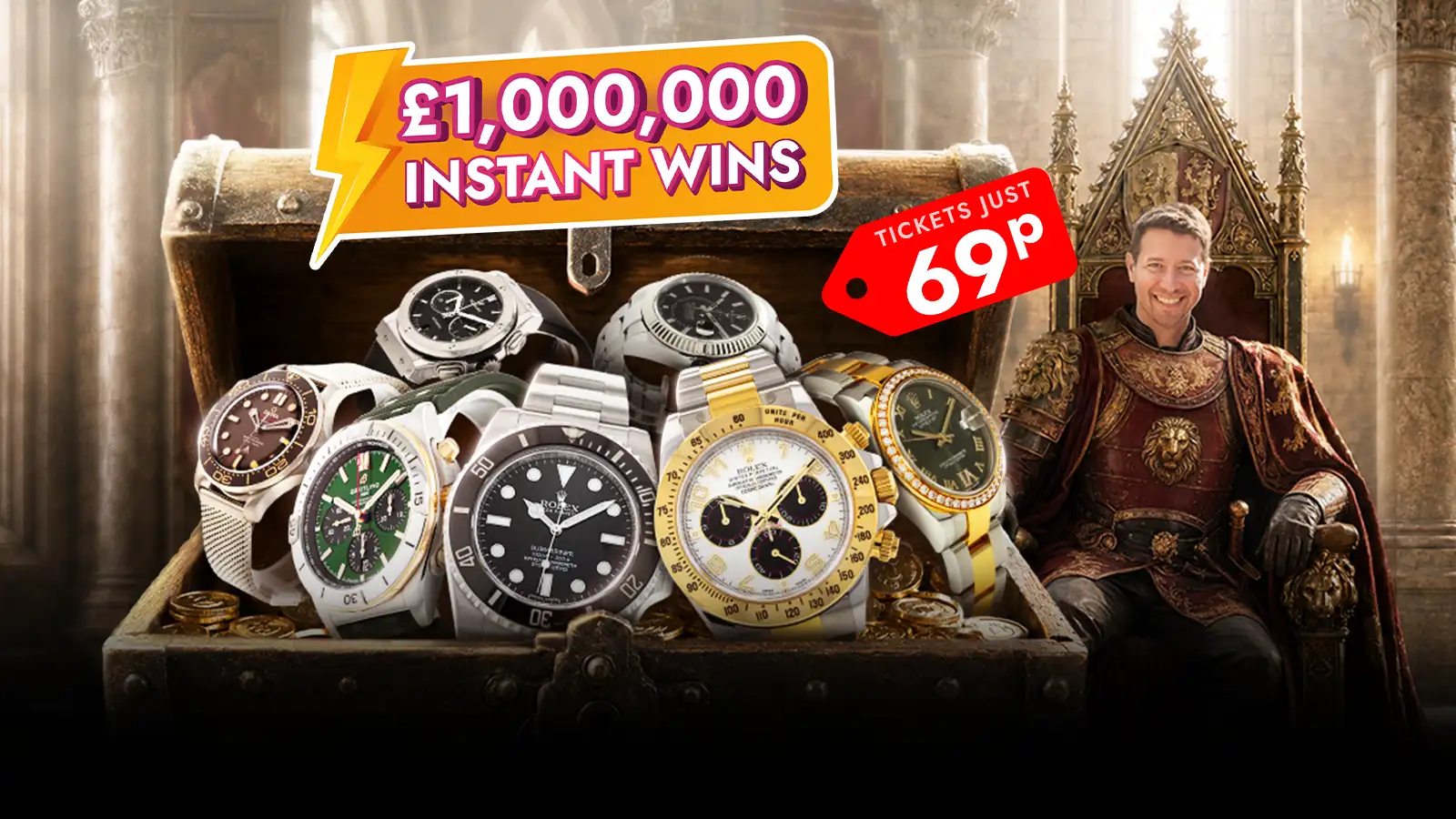   Play The Game Of Wins - £1M+ Instant Prizes For Just 69p!