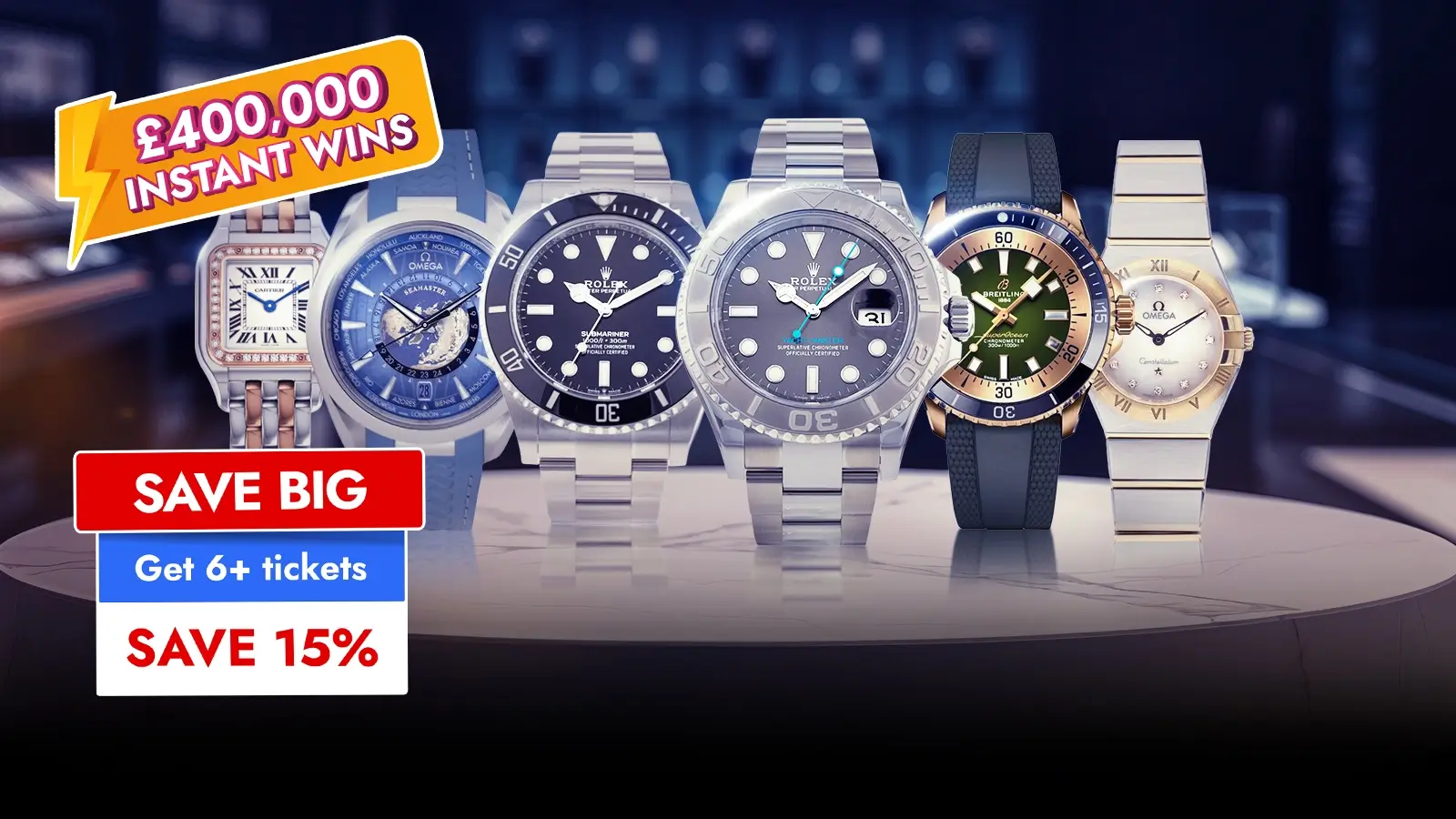   £400,000 In Instant Prizes – 10 Luxury Watches Up For Grabs!