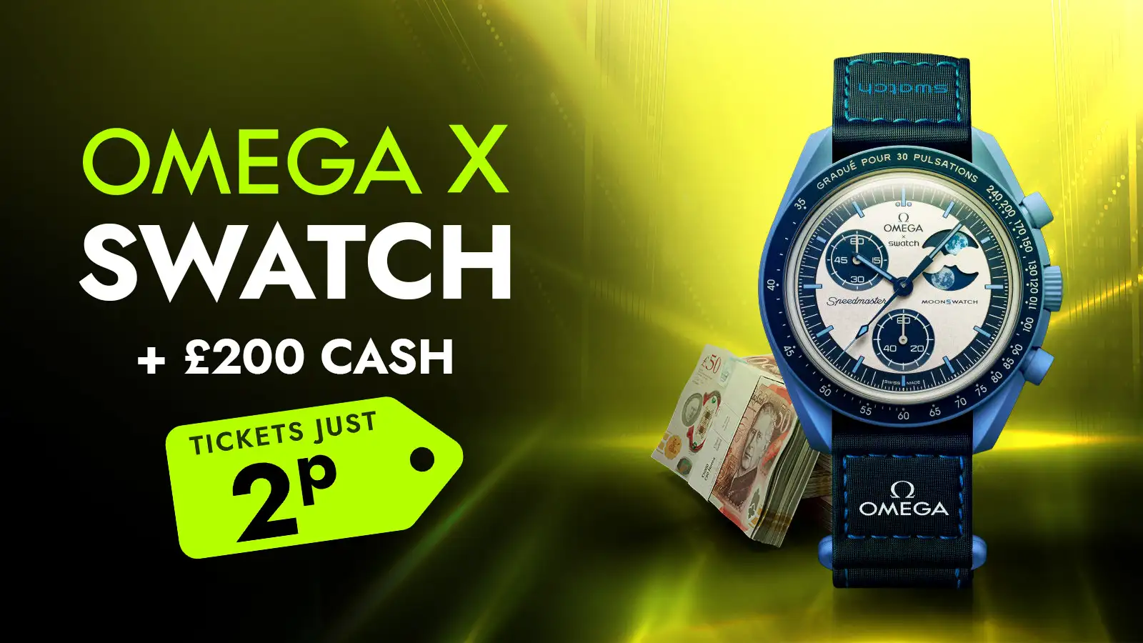   Win an Omega X Swatch Moon Watch - Super Blue Moonphase + £200 Cash