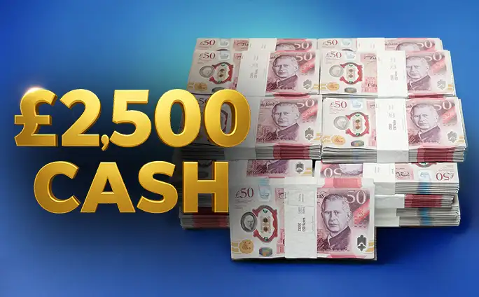   Win £2,500 Tax Free Cash for just £1.29!