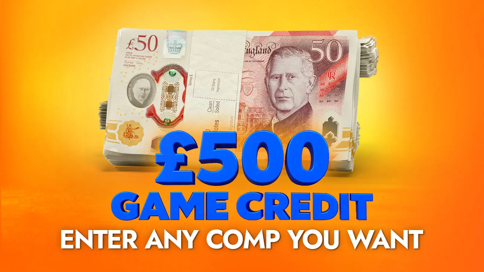   Win £500 Game Credit for only 17p!