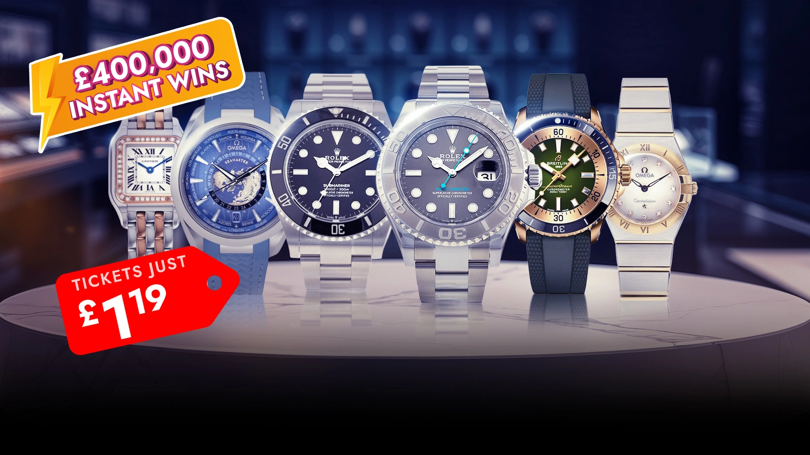   £400,000 In Instant Prizes – 10 Luxury Watches Up For Grabs!