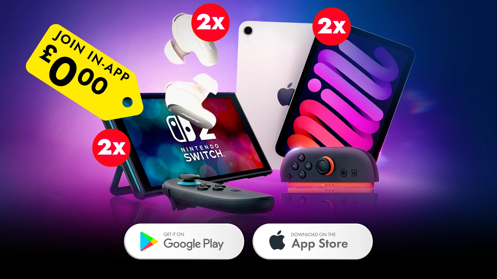   Win Free Nintendo Switch 2s, Bose QuietComfort Ultra Bluetooth Earbuds & iPad Minis