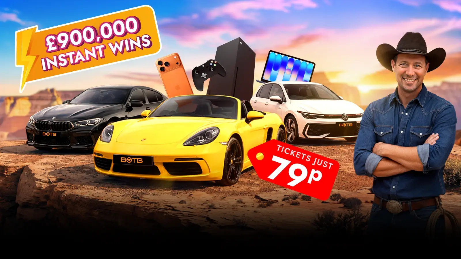   Brand New! Saddle Up For The Wild West £900k Instant Wins for 79p!