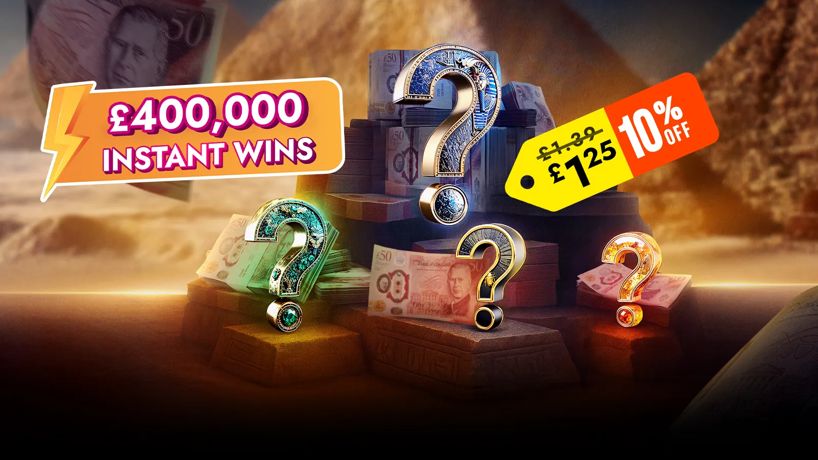 72 hours only! Climb the £400k Pyramid of Prizes