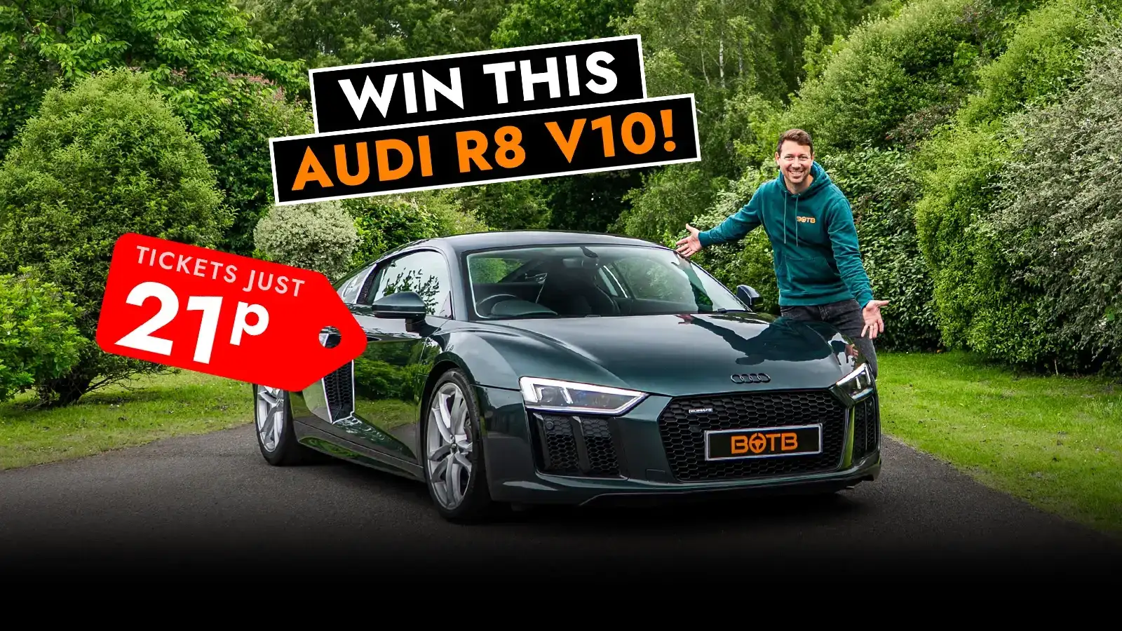   Brand New! 533BHP of Pure Supercar - Win An Audi R8 V10 for 21p!