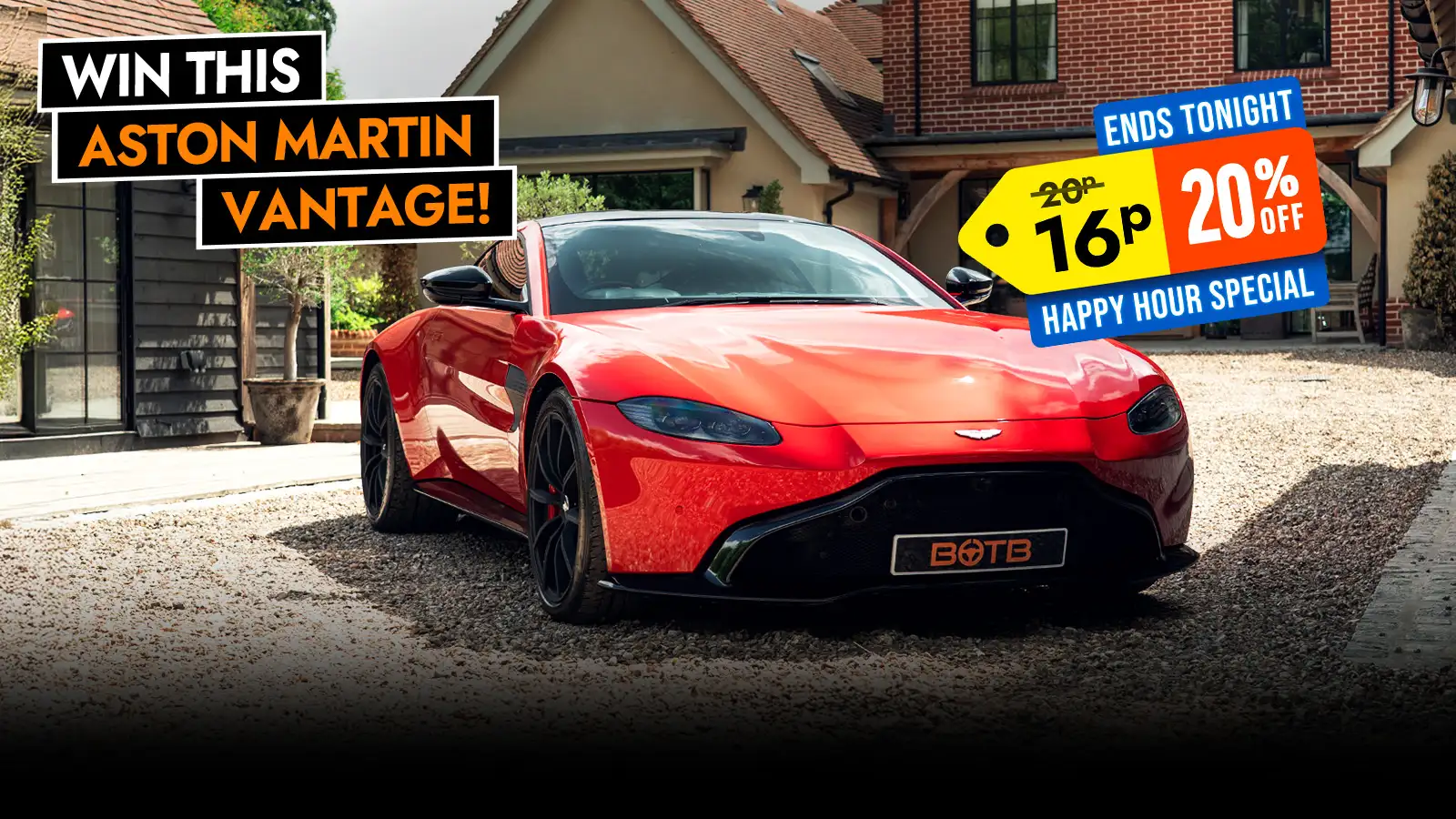 Just 20p to Win this 195 MPH Aston Martin V8 Vantage!