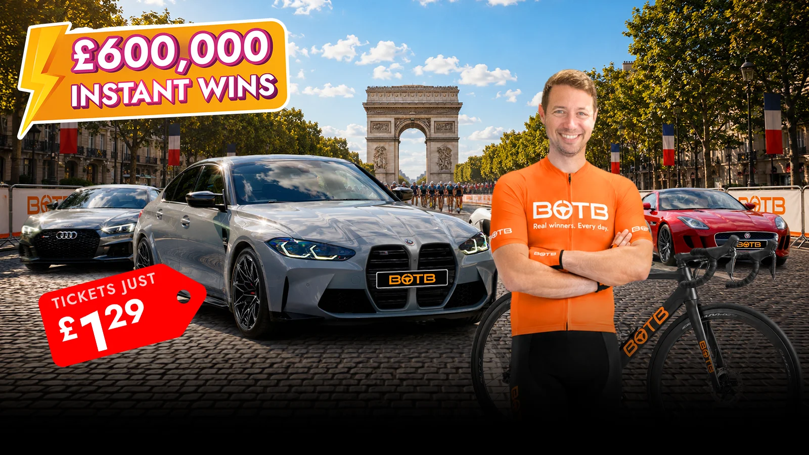   Introducing... Tour De Prizes! £600k Instant Wins for £1.29!