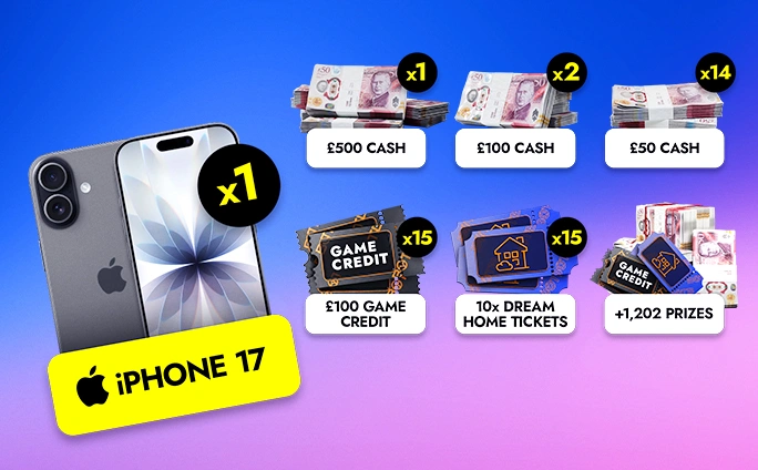 Win iPhone 17 & 1,249+ Prizes!