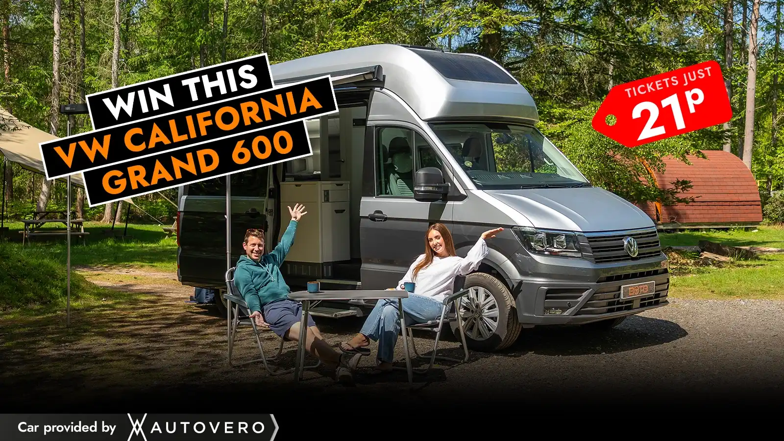   Ultimate Campervan Experience – Win a VW California Grand 600 for 21p!