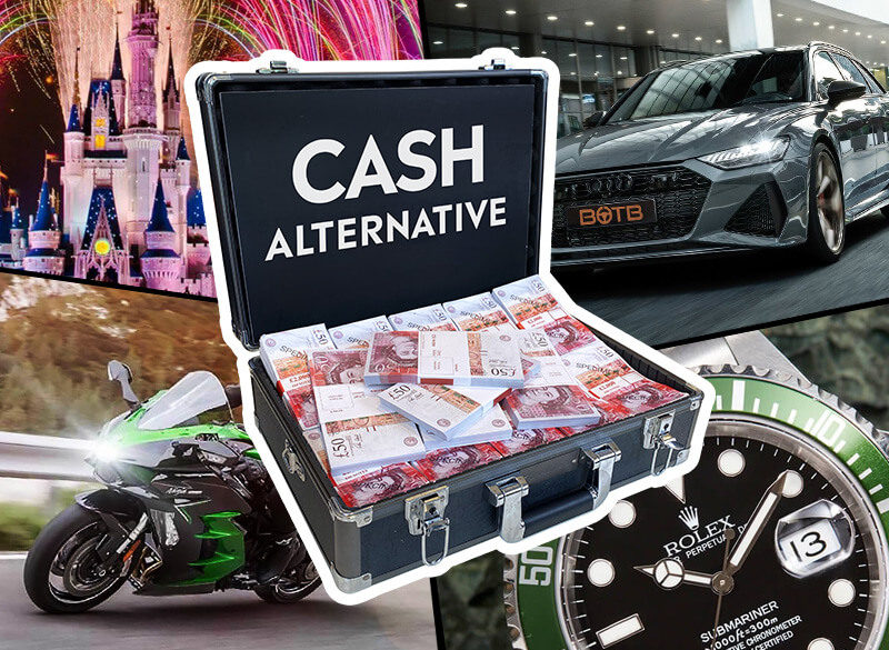 Win a prize or take the cash alternative