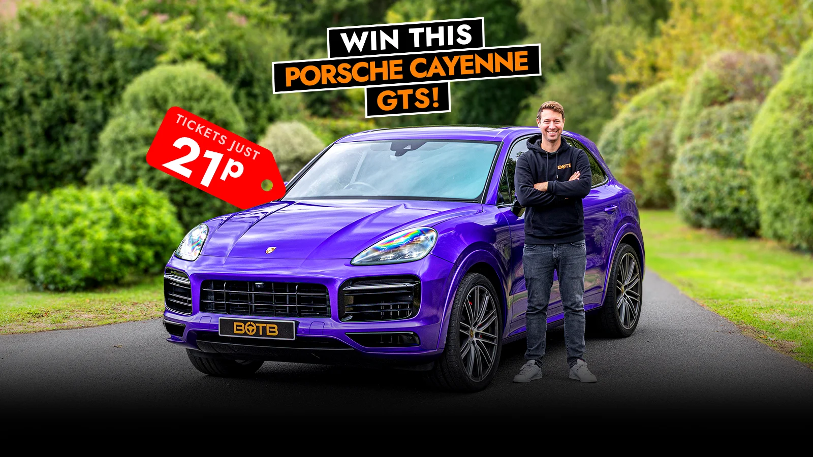   Just Dropped! German Performance Meets Luxury - Win This Porsche Cayenne GTS for 21p!