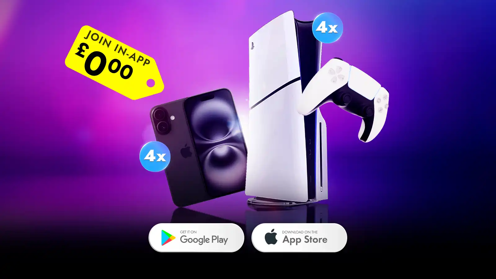   4x PS5 Slims + 4x iPhone 16s, Win Free in App!