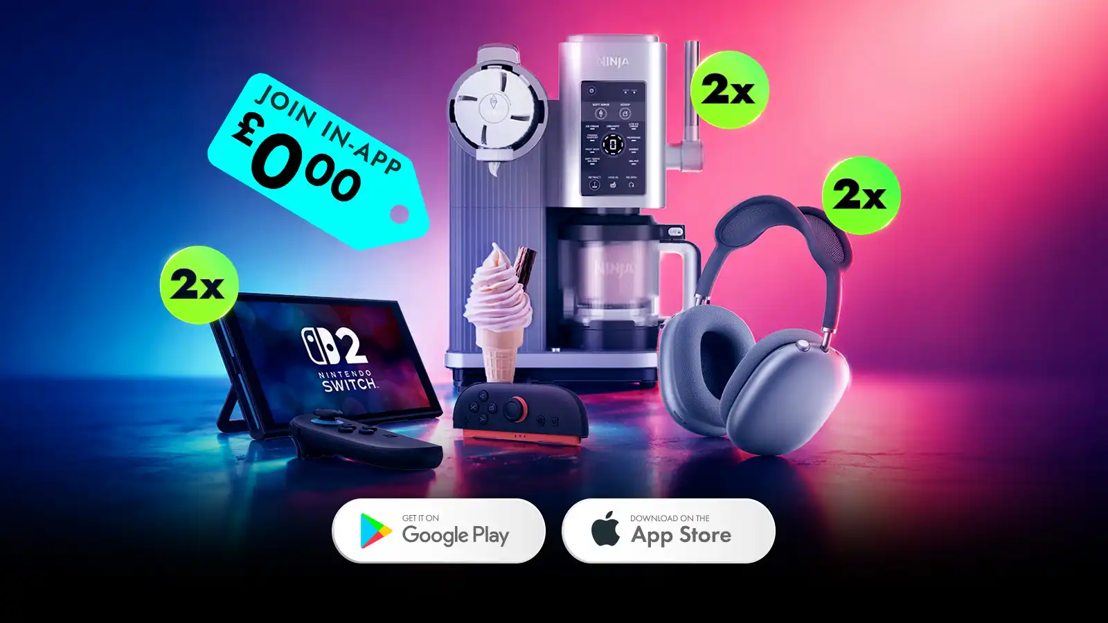   Win Free 2x Apple AirPods, 2x Nintendo Switch 2s, 2x Ninja Creami Scoops