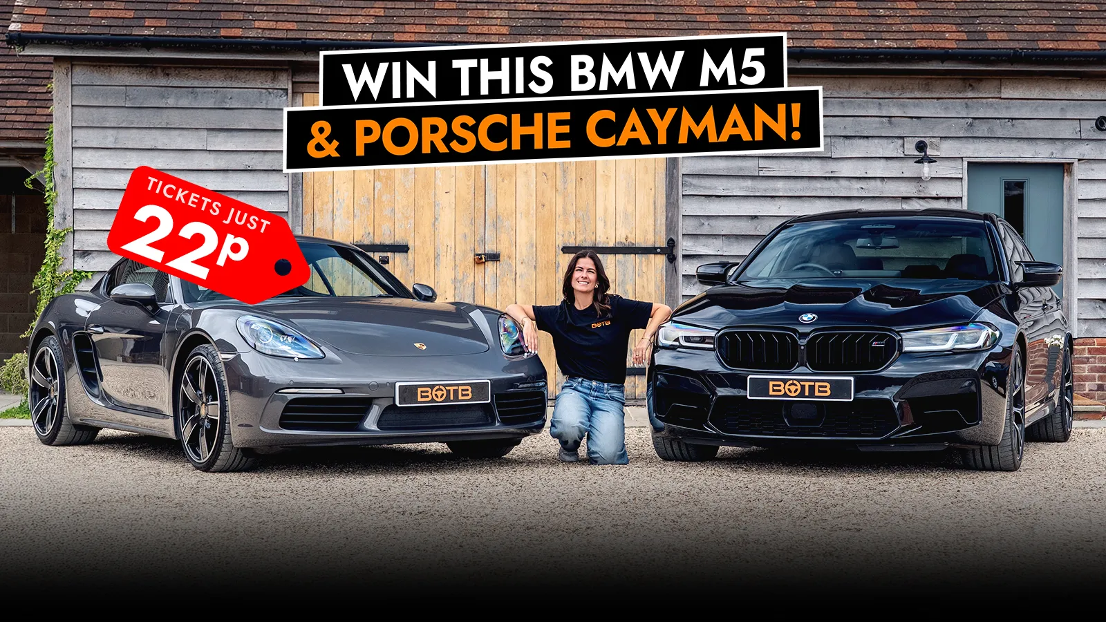 22p for a stunning BMW M5 & Porsche 718 Cayman – £100k Prize Value!