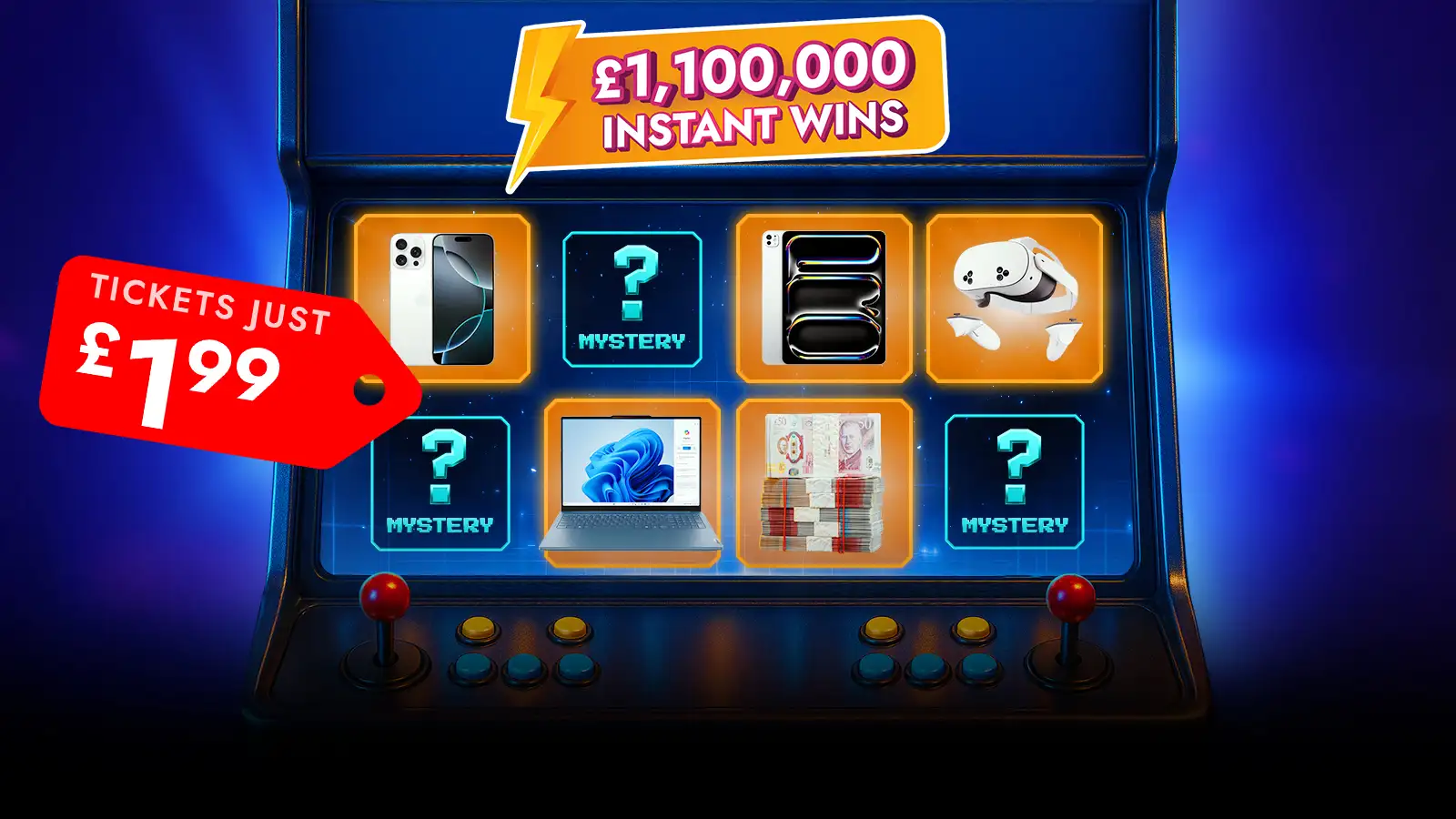   Mystery Prize Arcade - Win your dream tech prizes worth over £1.1M!