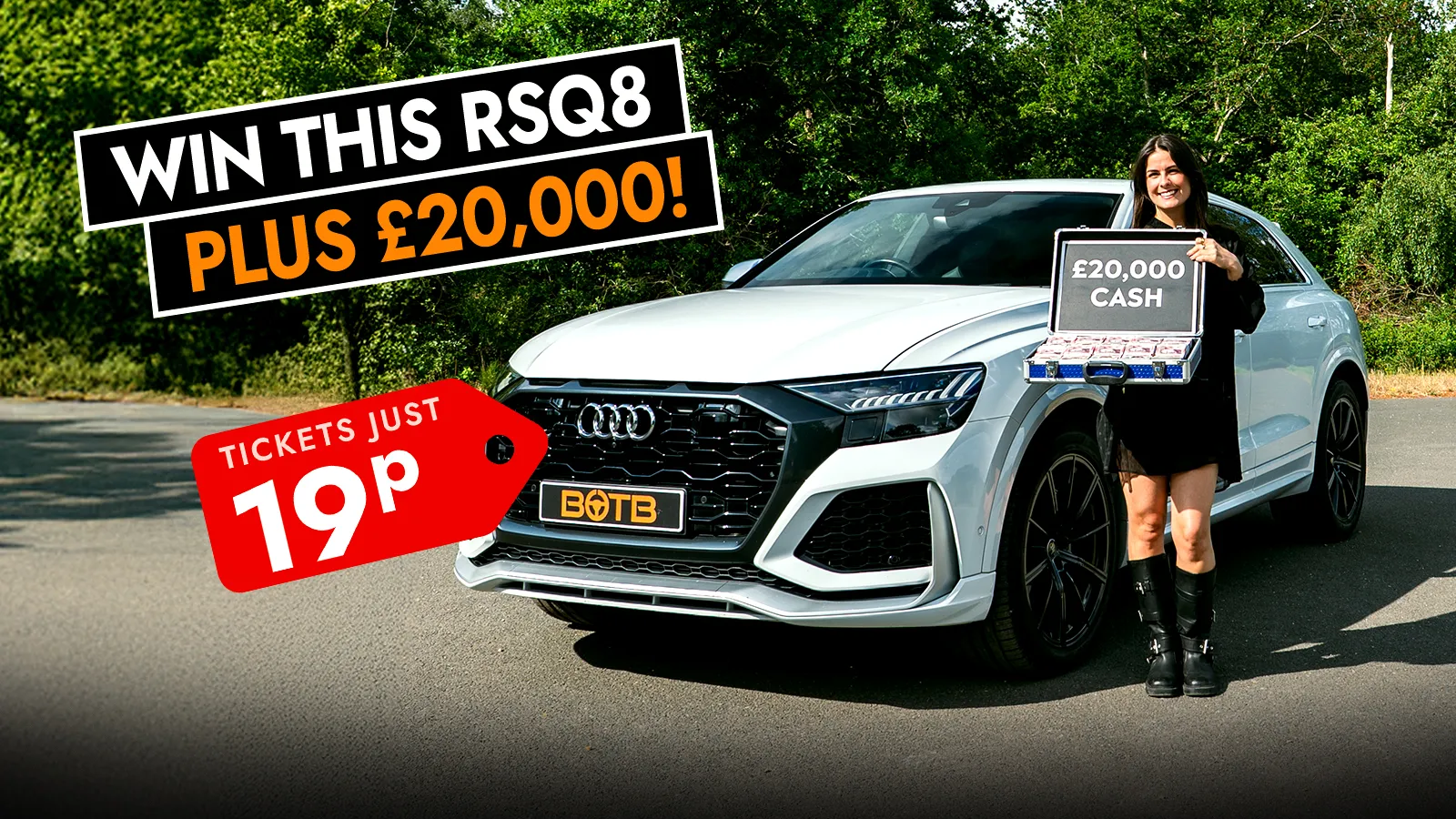   Win This Outstanding 592BHP V8 Audi RSQ8 + £20k For Just 19p