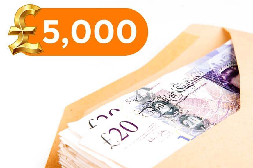 £5,000 cash