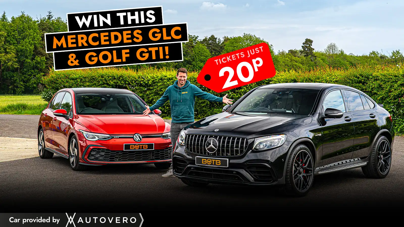   Win Two Cars for 20p! Mercedes GLC & VW Golf GTI Combo