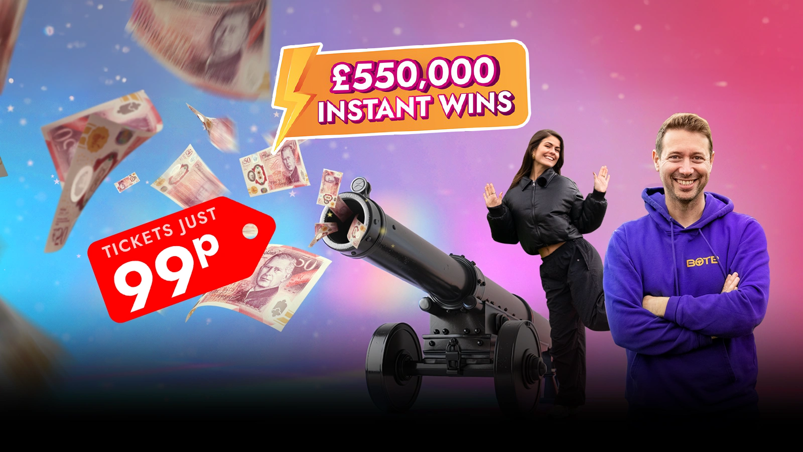   Fire The Cash Cannon To Win £550k Of Instant Win Prizes!