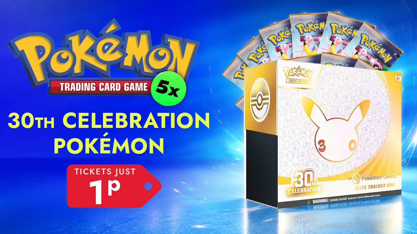   Win 5 x Pokémon TCG 30th Celebration Pokémon Center Elite Trainer Box