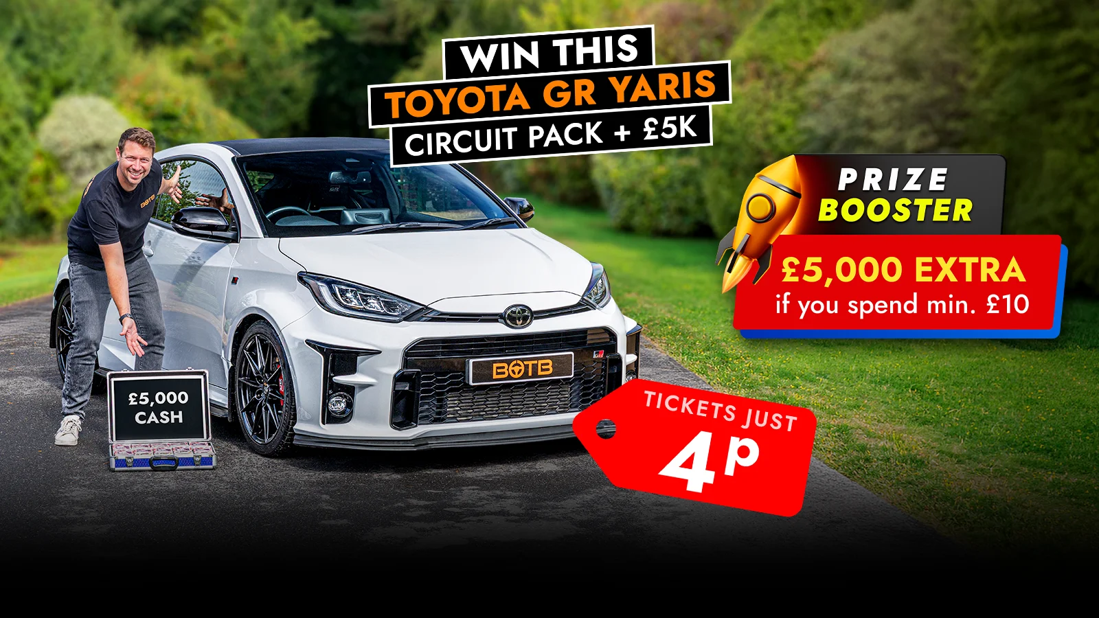   Entries close at midnight! Win A Driver’s Dream Toyota GR Yaris Circuit Pack + £5K Prize Boost