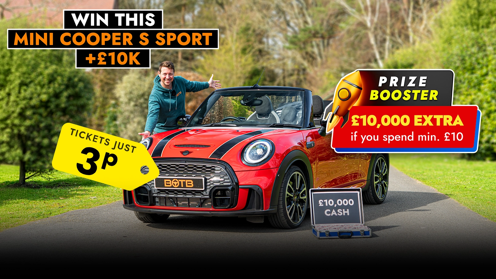   Win A Mini Cooper S Sport + £10,000 for 3p? Don’t Miss It!