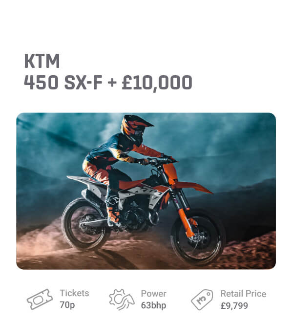 KTM Motorbike giveaway prize