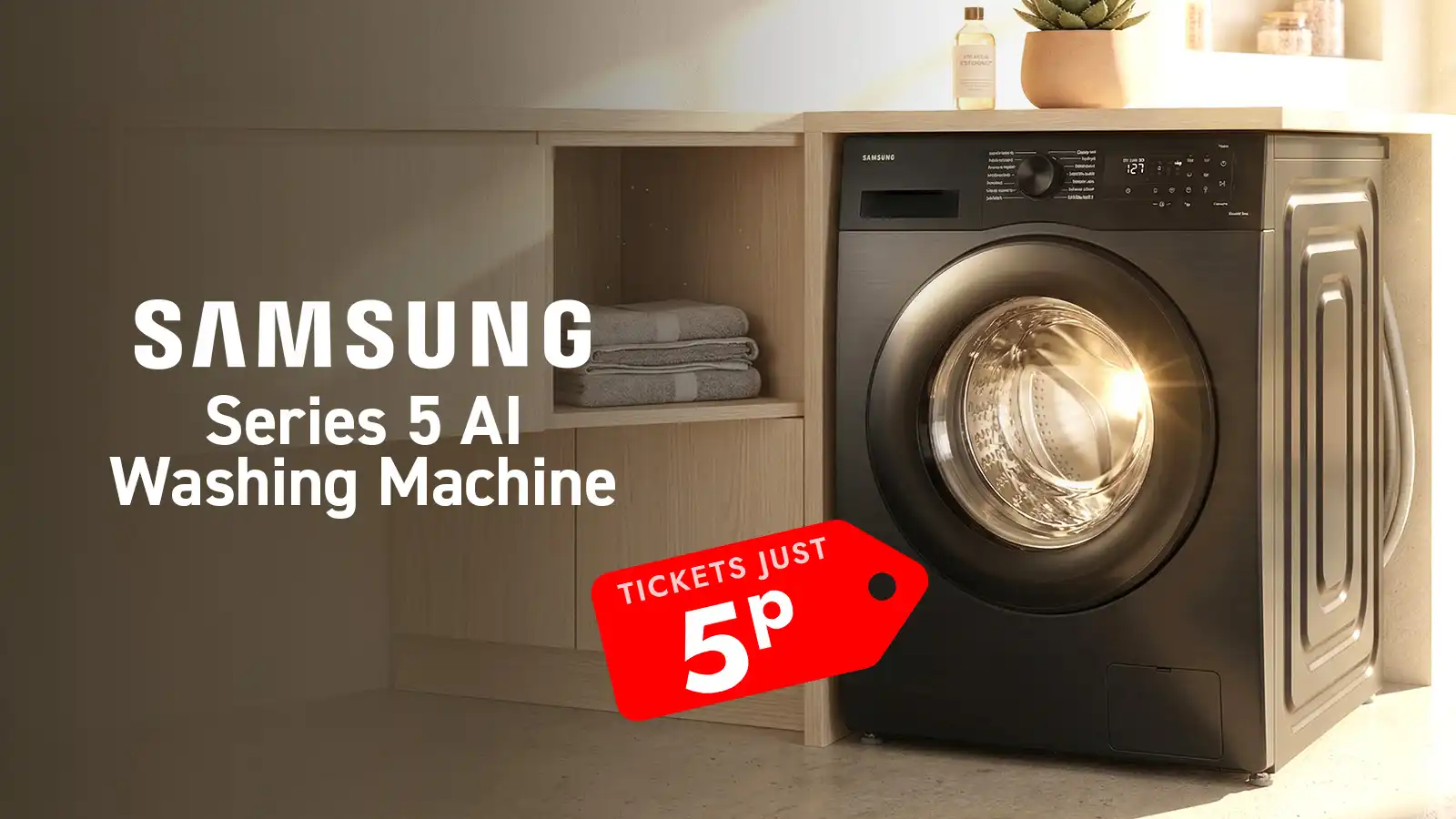  Win a Samsung Series 5 AI Washing Machine!