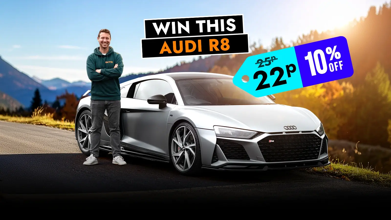   Win & Drive the Legendary £95k Audi R8 For Just 25p!