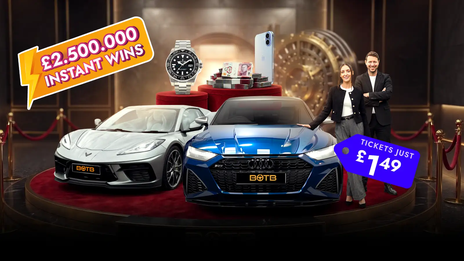   Win An Extravaganza Of Instant Prizes Every Time For Just £1.49!