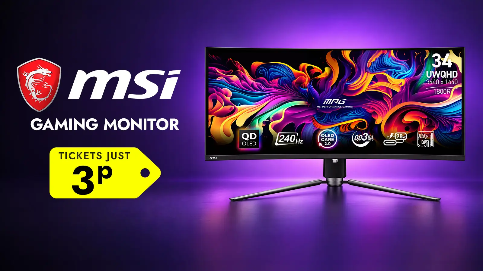   MSI 341CQPX Quad HD 34" Curved Gaming Monitor!