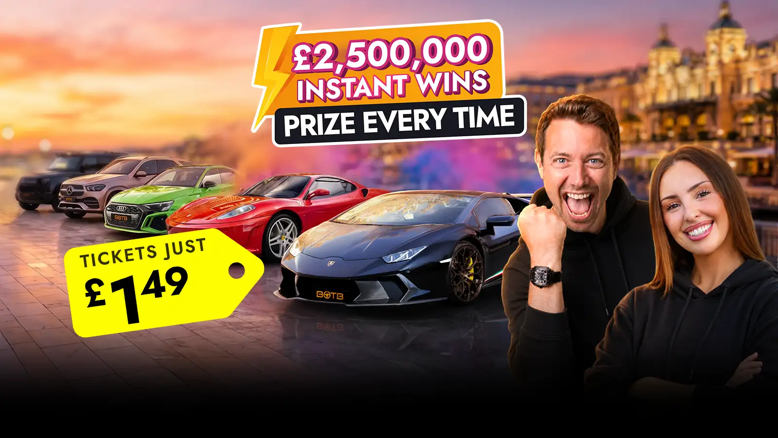   Introducing... Mega Prize Every Time £2.5M+ Instant Wins for £1.49