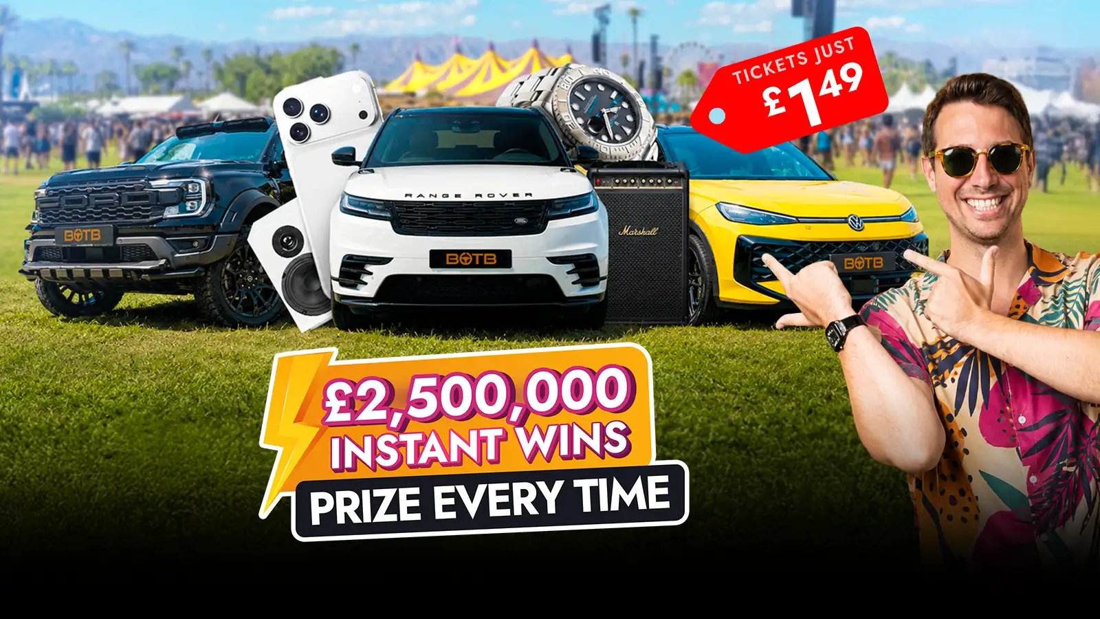   Brand New! Win Instantly In Our £2.5M+ Summer Festival for £1.49!