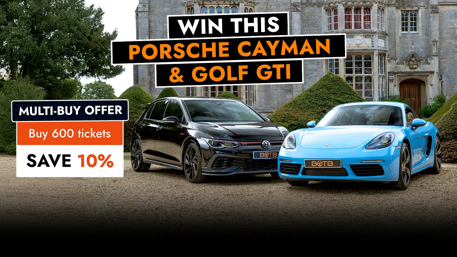   Bag a Cayman & Golf GTI  Duo – Worth £68,000!