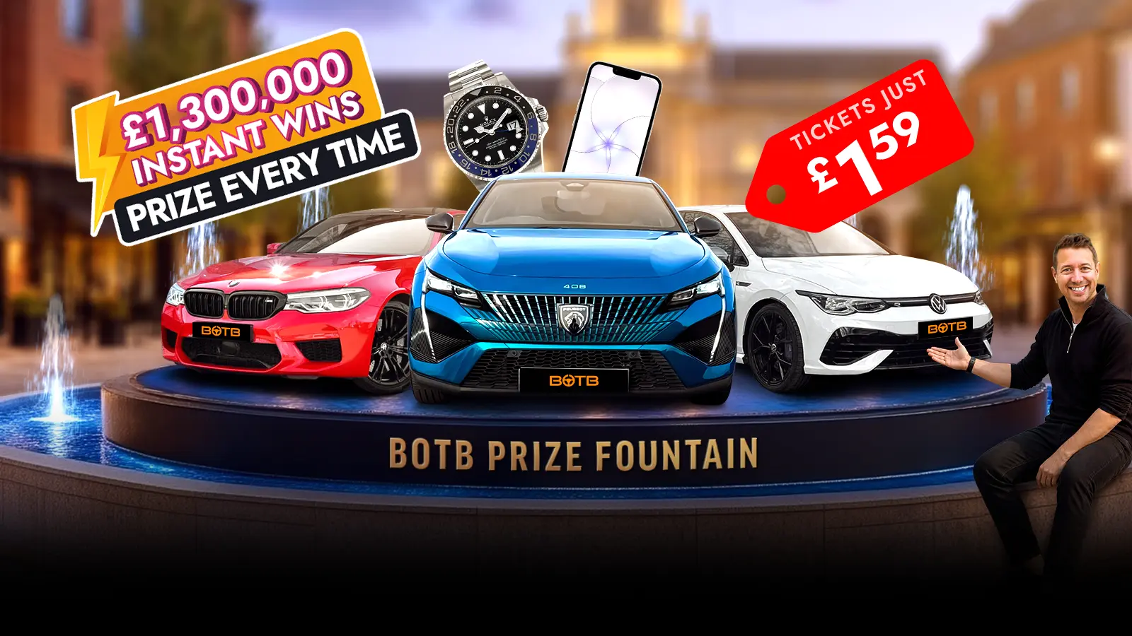   Instantly Win With The Fountain of Prizes From £1.59 Per Ticket!