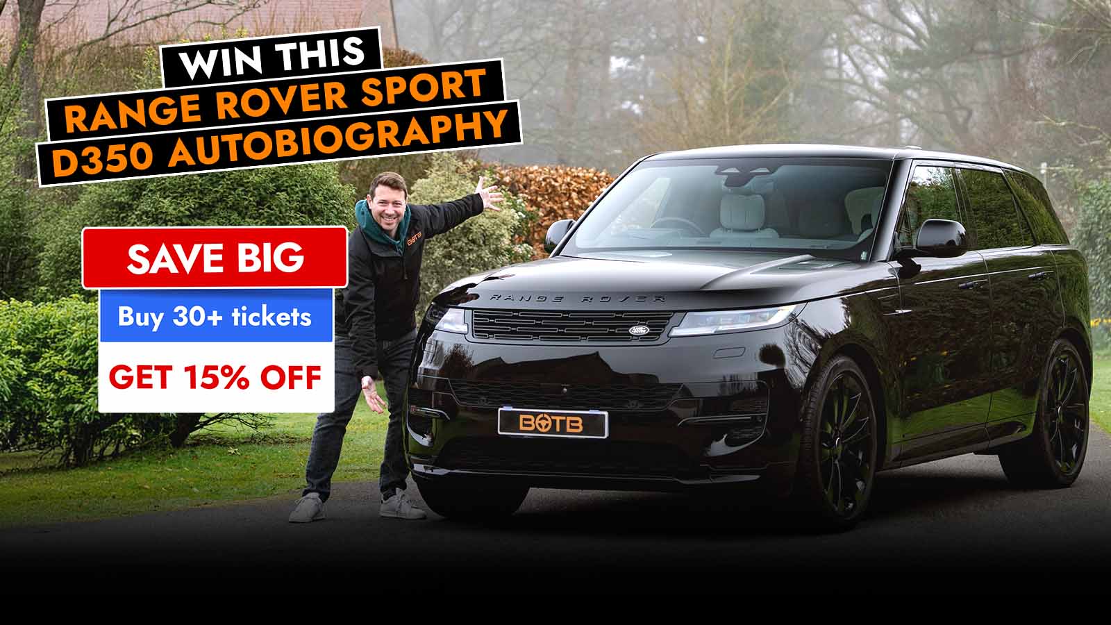   Pure Style & Luxury - Win A Range Rover Sport D350 for just 21p!