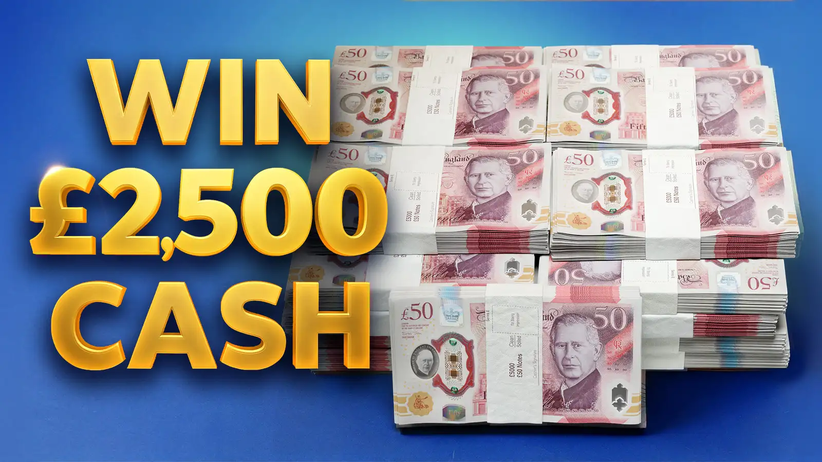   Win £2,500 Tax Free Cash for just 10p!
