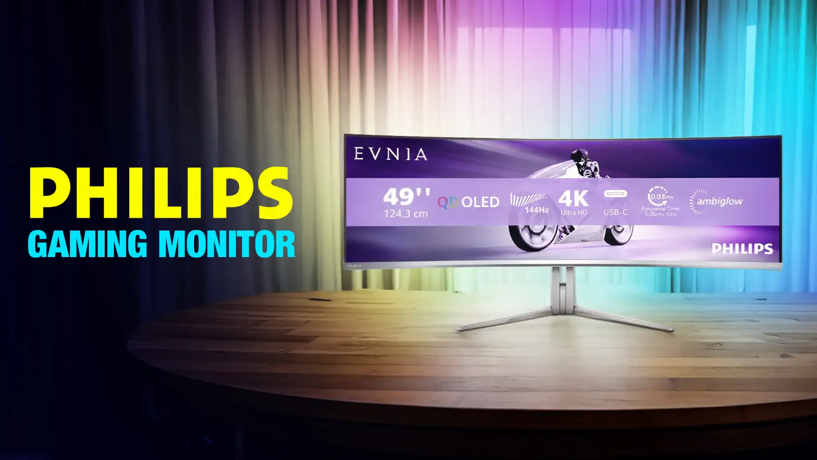   Win this PHILIPS Evnia 8000 Dual Quad HD 49" Curved Quantum Dot Gaming Monitor 